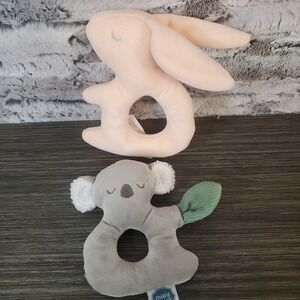 Mary Meyer Baby Ring Hand Rattle Koala & Rabbit Soft Stuffed Plush Grabbers Lot
